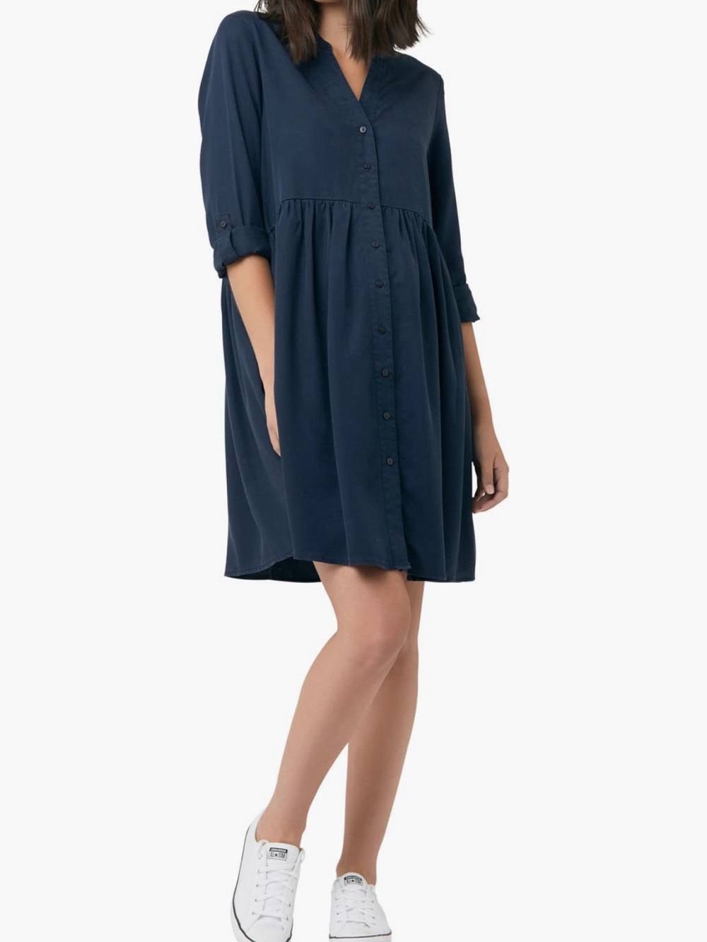 Ripe Demi Tencel Dress, Navy, Size M